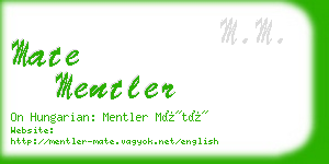 mate mentler business card